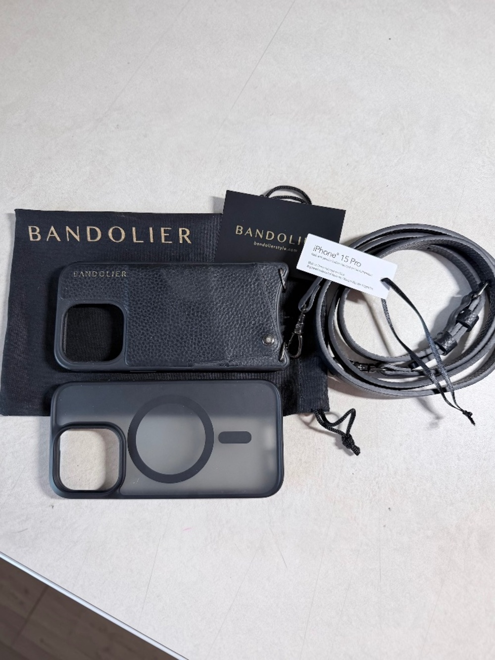 Bandolier iPhone 15 Pro Case with extra case & strap